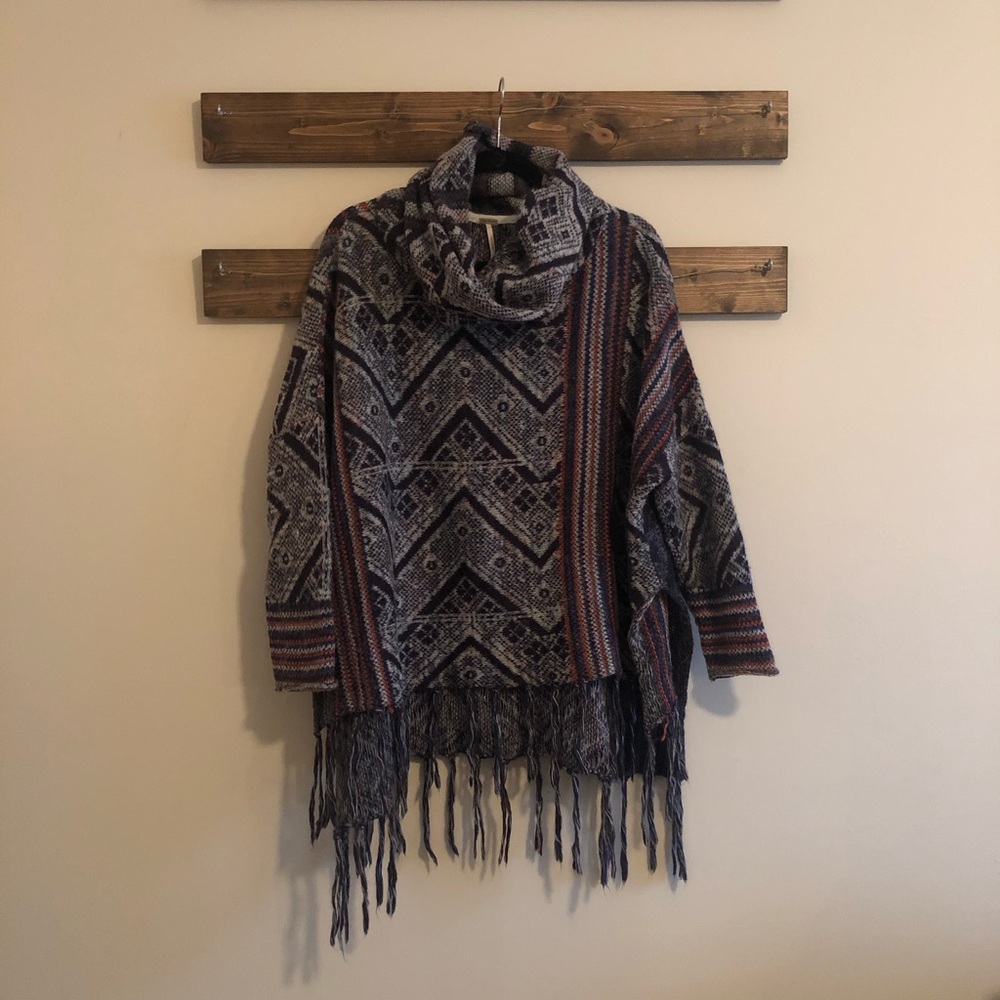 free people poncho sweater